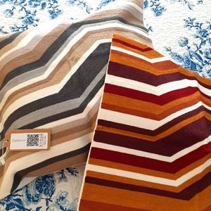 2 Retro 70's Geometric Pillow Case Sham Covers